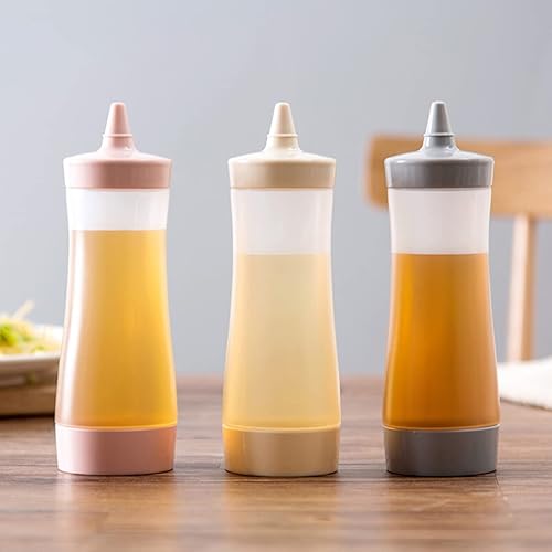 Miniatura 9 de UPKOCH Dispensador de salsa de ensalada, 3 unidades, botellas de salsa de plástico para apretar, botellas de condimento, tapa de ketchup para