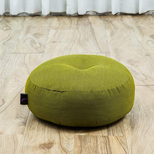 Image of Leewadee Meditation Cushion Set - 1 Small Zafu Yoga Pillow and 1 Small Roll-Up Zabuton Mat Filled with Kapok