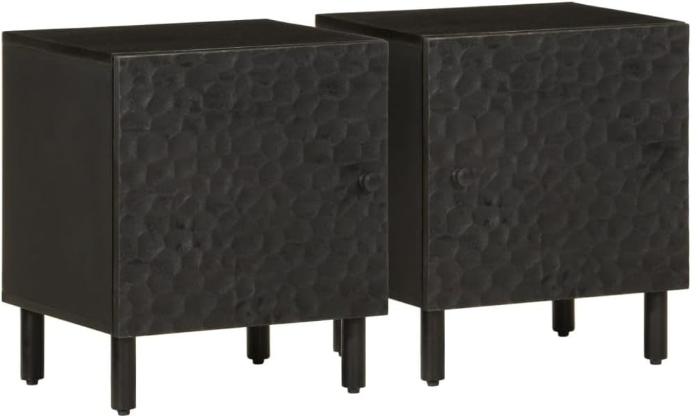 vidaXL Bedside Cabinet Set of 2 Black