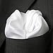 Royal Silk Fine White Silk Twill Pocket Square 100% Silk - Full-Sized 17