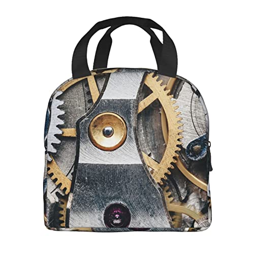 Debou Cool Steampunk Gears Insulated Lunch Bag Cooler Tote Reusable Leakproof Lunch Box Easy Clean For Work Office Picnic Beach Or Travel #TOP2
