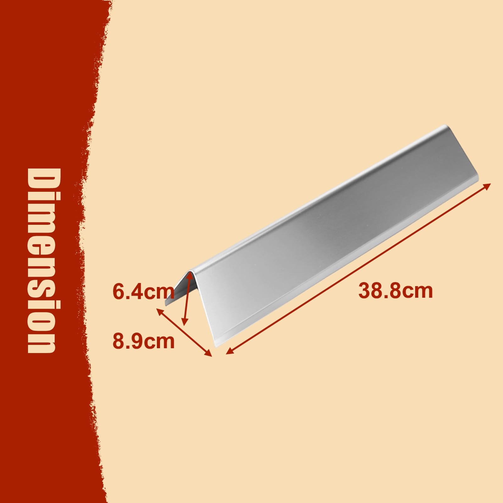 Denmay 38,8 cm 7635 pręty smakowe części zamienne do Weber Spirit I & II Serie E210, E220, S210, S220 (z przednimi pokrętłami sterującymi), części zamienne do płyty grzewczej ze stali nierdzewnej, 3