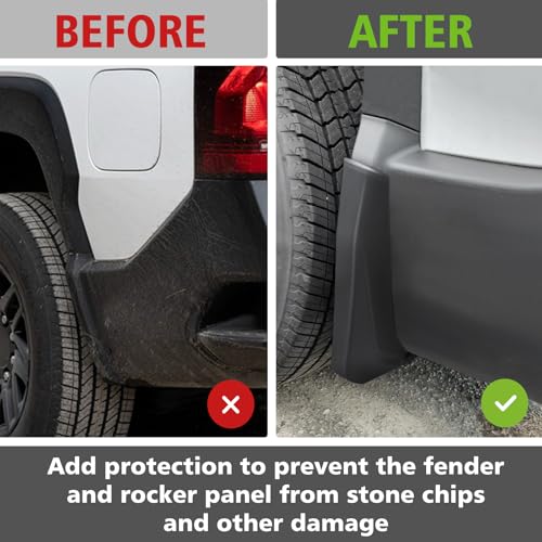 Image of BestEvMod Rear Mud Flaps Splash Guards Compatible with Chevrolet Silverado EV 2026 2025 2024 Accessories Fender Dirt Protection Winter Sediment Dirt Protection No Need to Drill Set of 2 Rear Only