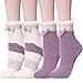 WKTRSM Calze Invernali Donna Termiche Calze Antiscivolo Calzini Caldi Autunnali Invernali Calzini di Peluche Confortevoli e Traspiranti，2 Paia