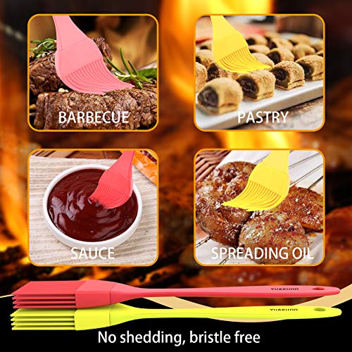 Silicone Basting Brush-Baking Brush-Cooking Brush, Food Brush for Baking, BBQ and Cooking-BBQ, Pastry, Sauce, Butter and Oil Brush, Turkey Baster-Use for Grilling, Marinating, Desserts Baking (5 Pack)