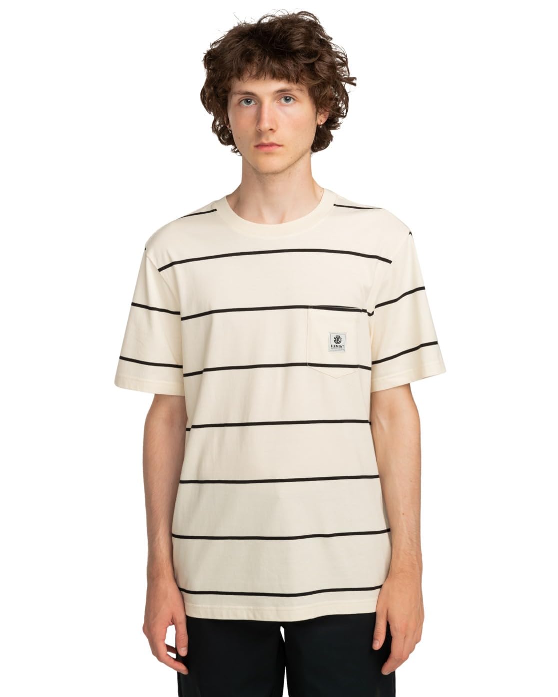 T-Shirt Homme Element Pocket Coton Manches Courtes Col Rond Basic