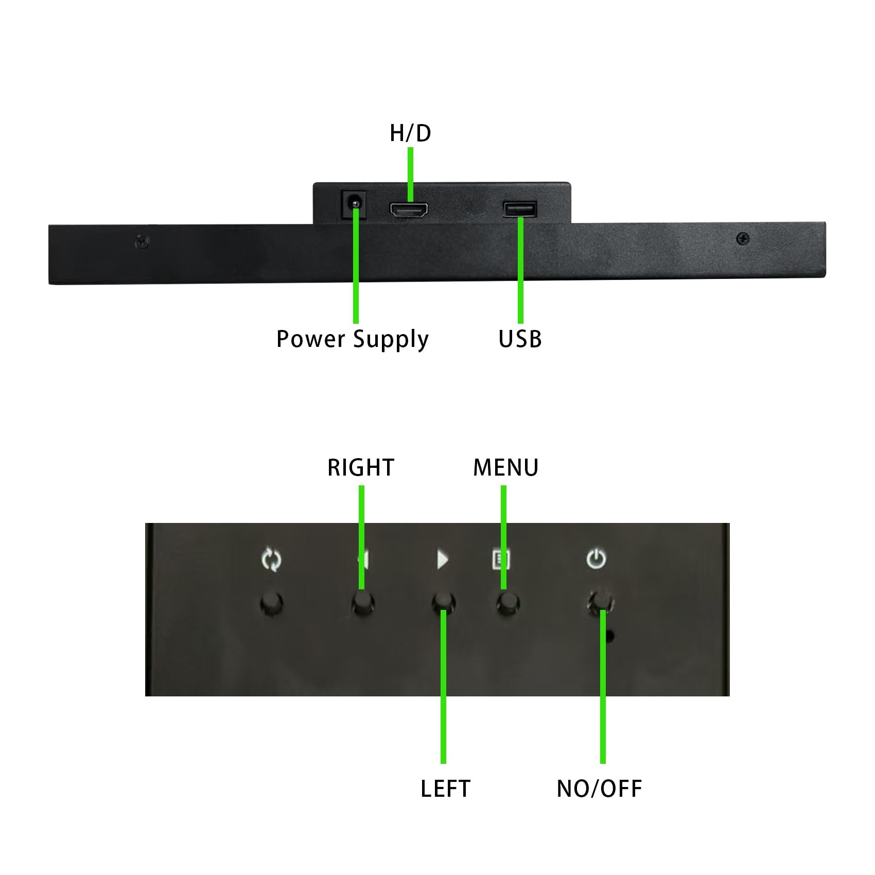 VSDISPLAY Schermo LCD Ultra-Large 10,3 Pollici 1920 x 720, 850 nits