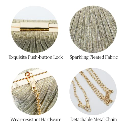 Image of Clutch Purse for Women, Evening Bag with Removable Chain Strap Elegant Handbag for Wedding /Prom /Cocktail /Party