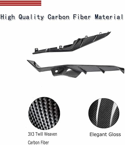 Miniatura 9 de Divisores de fibra de carbono real C8 Canard para Chevrolet Corvette C8 2020-2023 Aletas de parachoques delantero salida de fábrica