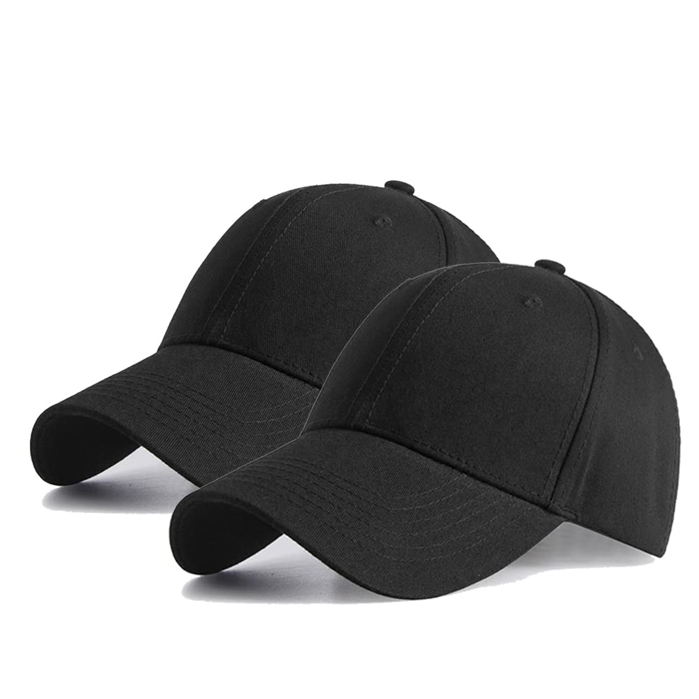 HGDGearsPlain Baseball Cap Snapback for Men - Classic 6 Panel Adjustable Sport Casual Sun Visor Hat