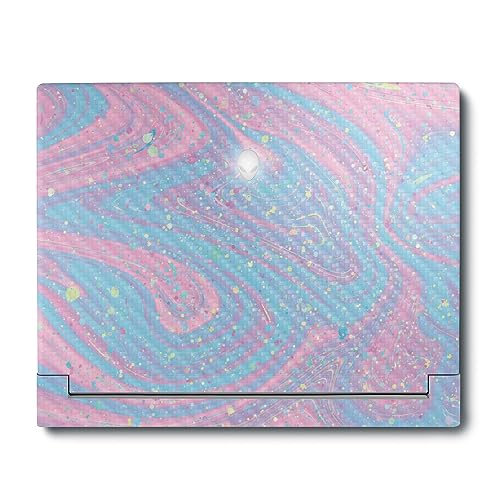 Image of MightySkins Carbon Fiber Skin Compatible with Alienware X16 R1 (2023) Full Wrap Kit - Cotton Candy Swirl | Protective, Durable Textured Carbon Fiber Finish | Easy to Apply | Made in The USA