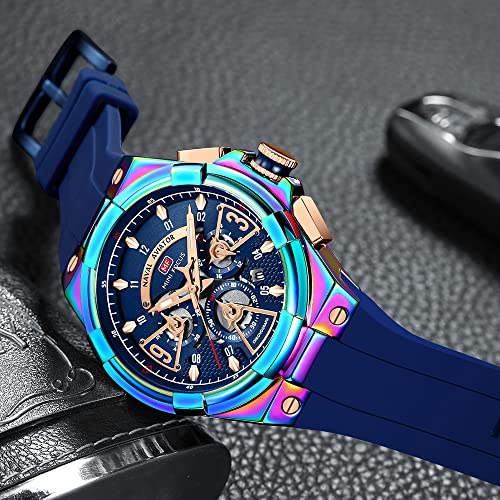 Image of AIMES Mens Watches Chronograph Waterproof Sport Military Watch for Men Analog Quartz Movement Stylish Wrist Watch Elegant Gift Watch for Men