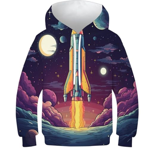 Sweat à capuche fusée 3D le cadeau d'hiver idéal pour adolescent