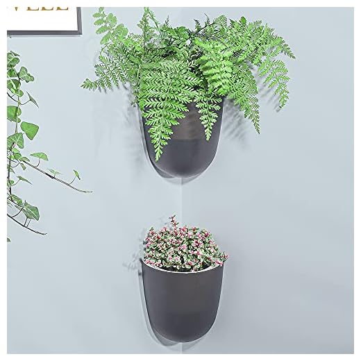 Sungmor 4PC Right Angle Wall Planters, Wall Mounted Wick Self Watering Plant Pots, Green Wall Vertical Plant Flower Pots, Double Layer Corner Hanging Planters, Lightweight Modern Indoor Outdoor Pots