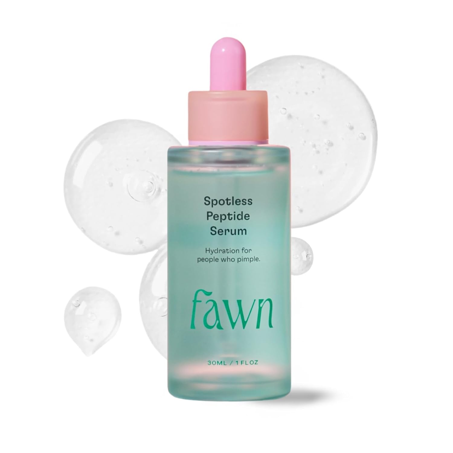 Fawn Spotless Peptide Serum, Facial Treatment with Hyaluronic Acid and Niacinamide For Teen and Young Skin, Derm-formulated and Vegan, 1 Fl Oz