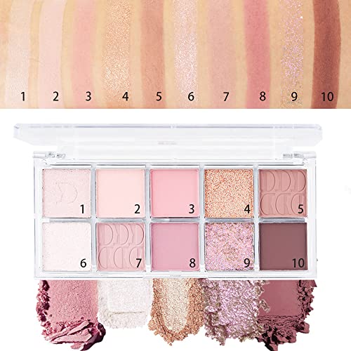 Amy's Diary 10 Colors Eyeshadow Palette, High Pigmented, Blendable Long Lasting Neutral Eye Palette (14#) #TOP3