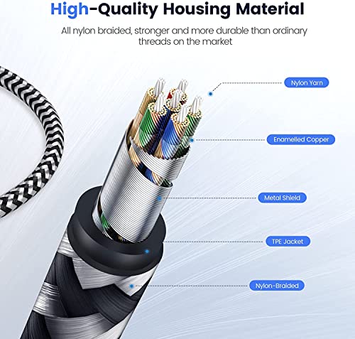 Câble Adaptateur Prise Jack iphone,Câble Audio Auxiliaire Voiture pour iPhone 13,Câble de Voiture auxiliaire Jack mâle 3,5 mm Compatible avec iPhone 13/12/11/XS Max/XS/XR/X/8 Plus/8/7-Argenté Noir - Image 4