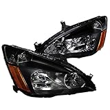 Spec-D Tuning 2LH-ACD03JM-RS Honda Accord Lx Ex Jdm Black Head Lights Lamps Pair
