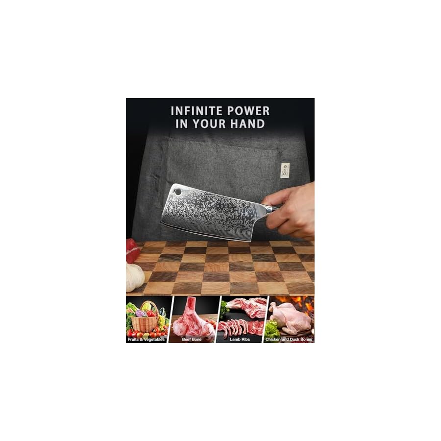 Chopping-Knife-7-inch-Cleaver-Knife-Xuan-Series-VG10-Damascus-Steel-Kitchen-Knife-Resin-Handle-Starry-Black SANMUZUO Chopping Knife - 7 inch Cleaver Knife- Xuan Series - VG10 Damascus Steel Kitchen Knife - Resin Handle (Starry Black)