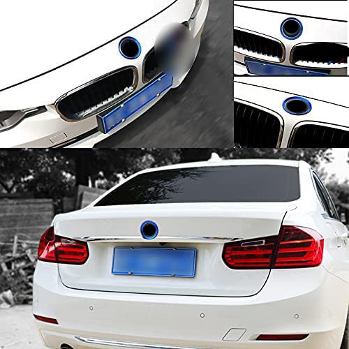 Image of SANRILY 2PC 74mm Emblem Decorative Ring for Front Hood Trunk 2.87inch Badge Logo Rings Replacement for BMW F23 E84 E30 E36 E46 E34 E39 E60 E65 E38 X3 X5 X6 1 3 4 5 6 7 Series (74+74 Blue)