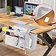 SIMBOOM Bett Tasche, Filz Bett Organizer Hängeaufbewahrung mit Tücherbox und Flaschenhalter Anti-Rutsch Sofa Bettablage Zeitungsständer für Schlafzimmer Schlafsaal - Hellgrau