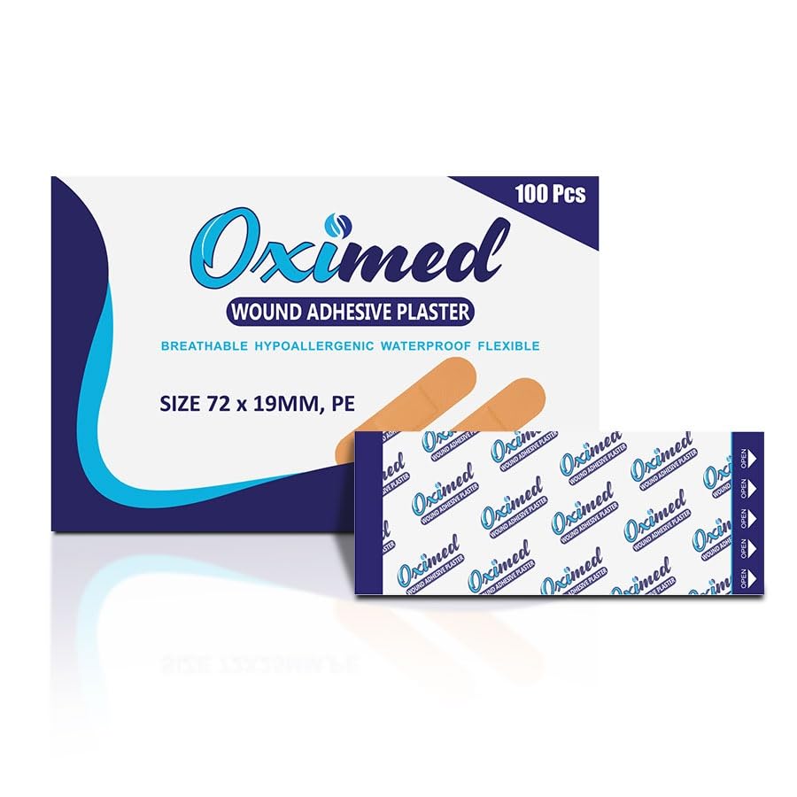 Band Aid-Strip Bandage(100 pcs) First Aid Bandages Coated with Hypoallergenic Adhesive & Non-Stick Pad- Latex-Rubber Free Wound Care Bandages,first Aid Plaster,Adhesive Bandages