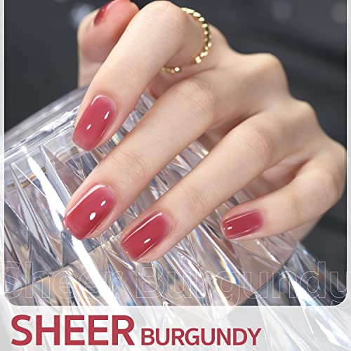 Gaoy Jelly Nude Gel Nail Polish, 16Ml Sheer Nautral Gel Polish, Uv Light Cure For Nail Art Diy, Color 1305 #TOP2