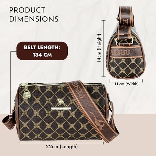 Image of Storite Women's Crossbody Sling Bag | Faux Leather | Zipper Closure | Adjustable Strap