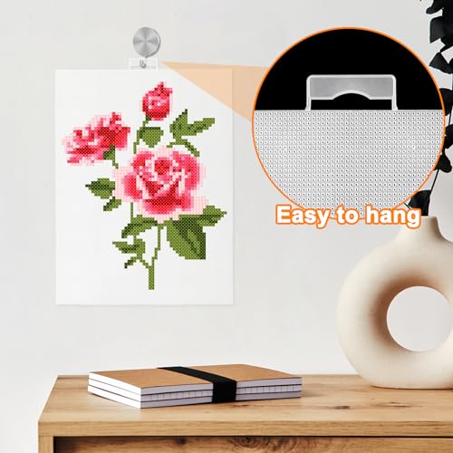 Anjmd 6 Pack Plastic Mesh Canvas Sheets Craft Sewing Canvas 14 Count 11.2x8.35inch Clear Plastic Embroidery Mesh Needlepoint Screen Canvas Sheets Plastic Sewing Mesh Sheet - Thumbnail 5