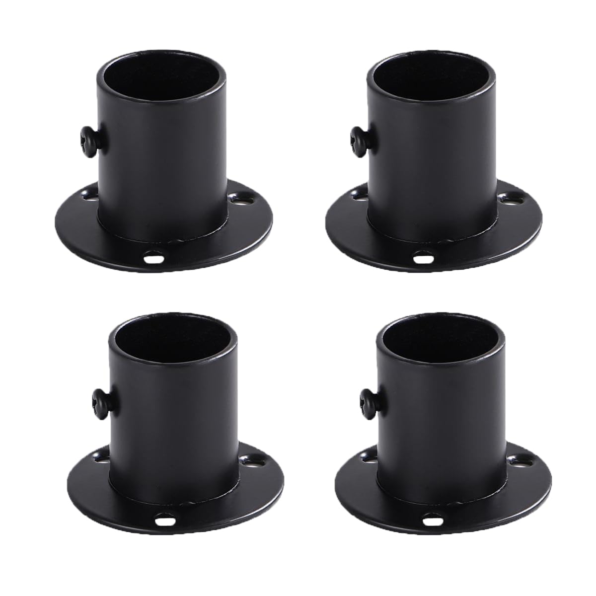 4 Pezzi Supporto Asta Armadio a Forma di U in Acciaio INOX Supporto per Asta per Tende Closet Asta Estremità Supporti Flangia Supporto Barra con Viti (Nero 32mm)