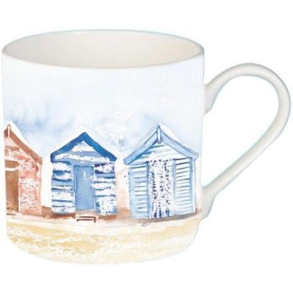 Nauticalia Coastal Beach Huts Mug, Blue