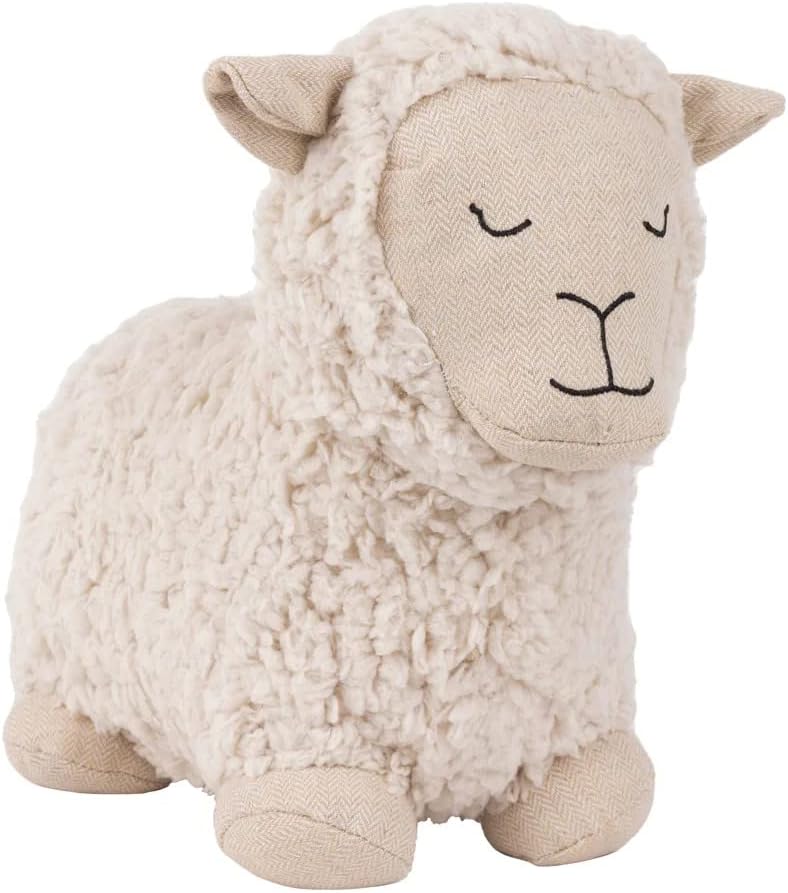 Paoletti Boucle Fleece Sheep Doorstop – Heavyweight, Sand Filled, Decorative Animal Door Stopper, Polyester, 22 x 24 x 15 cm