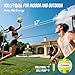 Patiassy Portable Badminton Volleyball Pickleball Net for Backyard, 17FT Combo Set with 5.1ft-7.4ft Adjustable Height for Outdoor Driveway Games, 4 Rackets, 3 Shuttlecocks, 1 Ball and Carry Bag