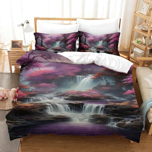 Housse de couette 3D cascade pour transformer votre chambre en oasis - 2