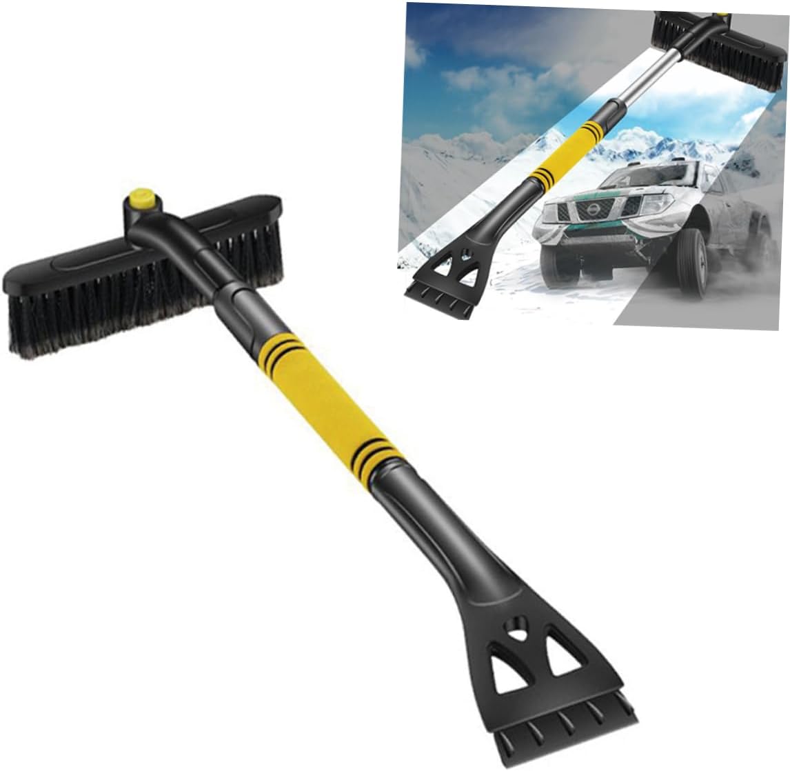 Ciieeo Car Snow Remover Telescopic Ice Scraper Brush Windshield Cleaning Tool Removal Brush