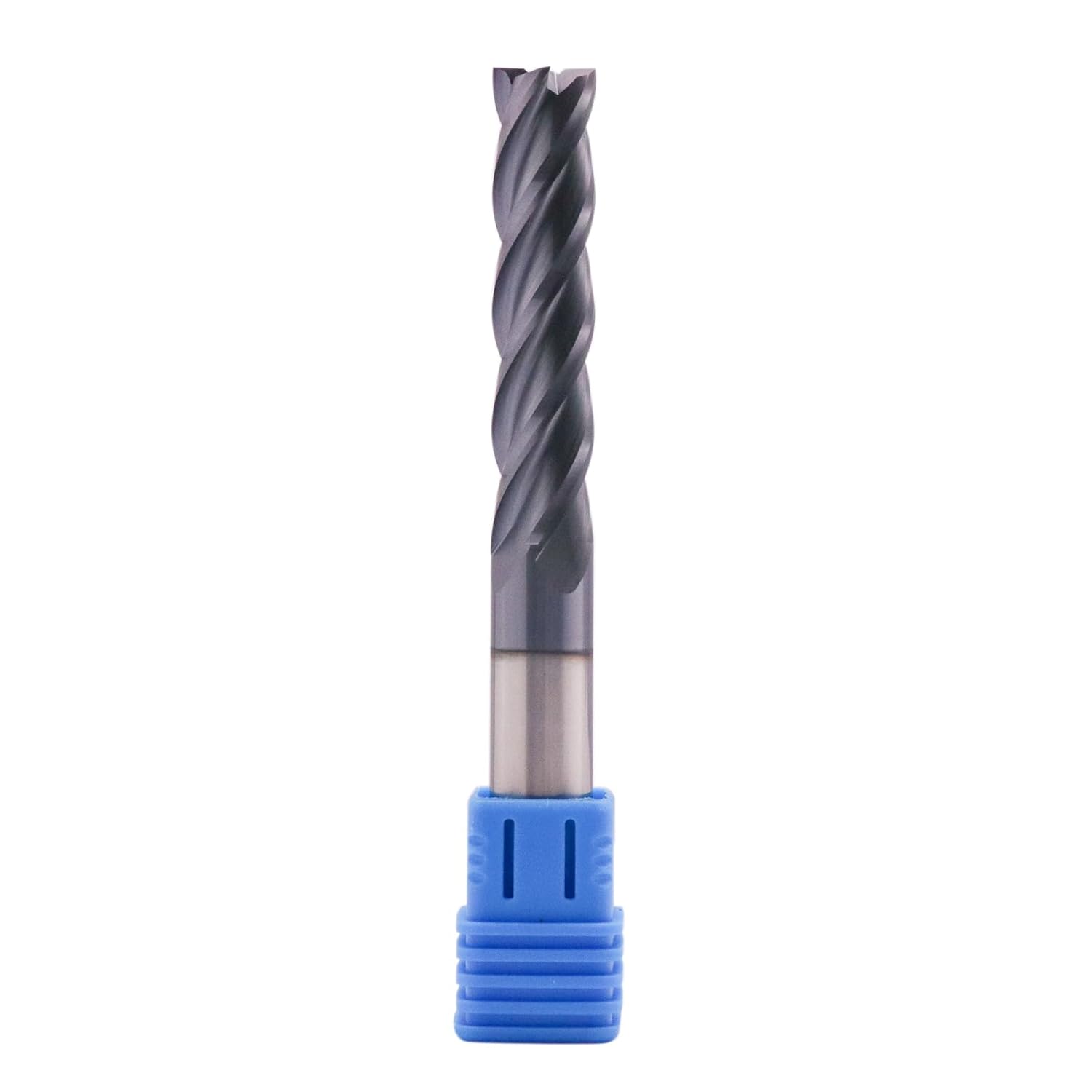 Solid Carbide Long End Mill(1Pc, 7/16in), AlTiN Coated, 4 Flute, 35° Helix, 7/16" Cutting Dia, 7/16" Shank Dia, 2" LOC, 4" OAL for Milling Alloy Steel, Hardened Steel, Iron, Copper, Square End