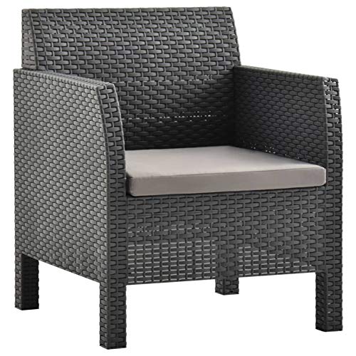 RONGQI 3-TLG. Garten-Lounge-Set mit Kissen, Gartenlounge, Balkon Möbel, Terrassenmöbel, Lounge Gartenmöbel Set… – Bild 4