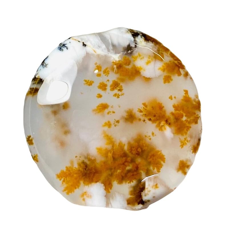 Agate dendritique cabochon rond 40mm créez votre propre collier bohème chic DIY