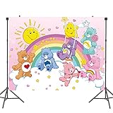 ehdkprk Cartoon Cute Bear Birthday Party Decoration Theme Party Background 5x3FT, Colorful Vinyl, Non-Fading, Versatile for Parties & Photography