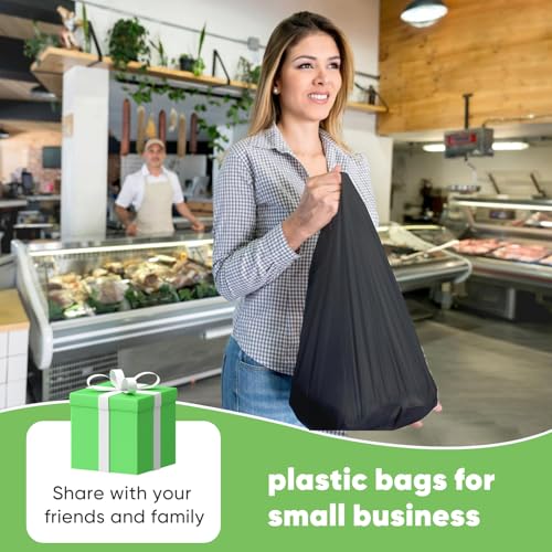 LainNeala 300 Pack Black Grocery Bags