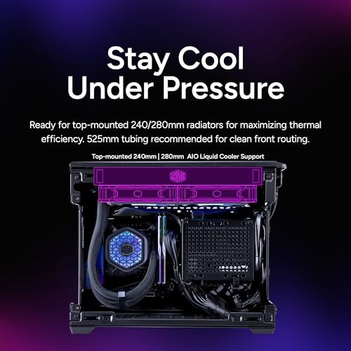 Image of Cooler Master NR200P V3 Mini-ITX PC Case - Top-Mount 280mm Radiator Support, Vertical GPU Mount with Mesh Side Panel & Removable Backplate, PCIe 5.0 Riser Cable Included, Fits 130mm SFX PSUs