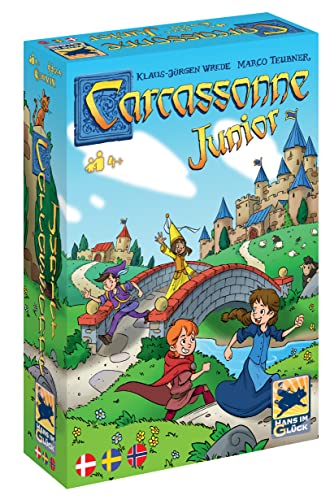 Carcassonne Junior - Brädspel | Brädspel för Barn | Svenska | Danska | Norska | Ålder 4+ | 2-4 Spelare