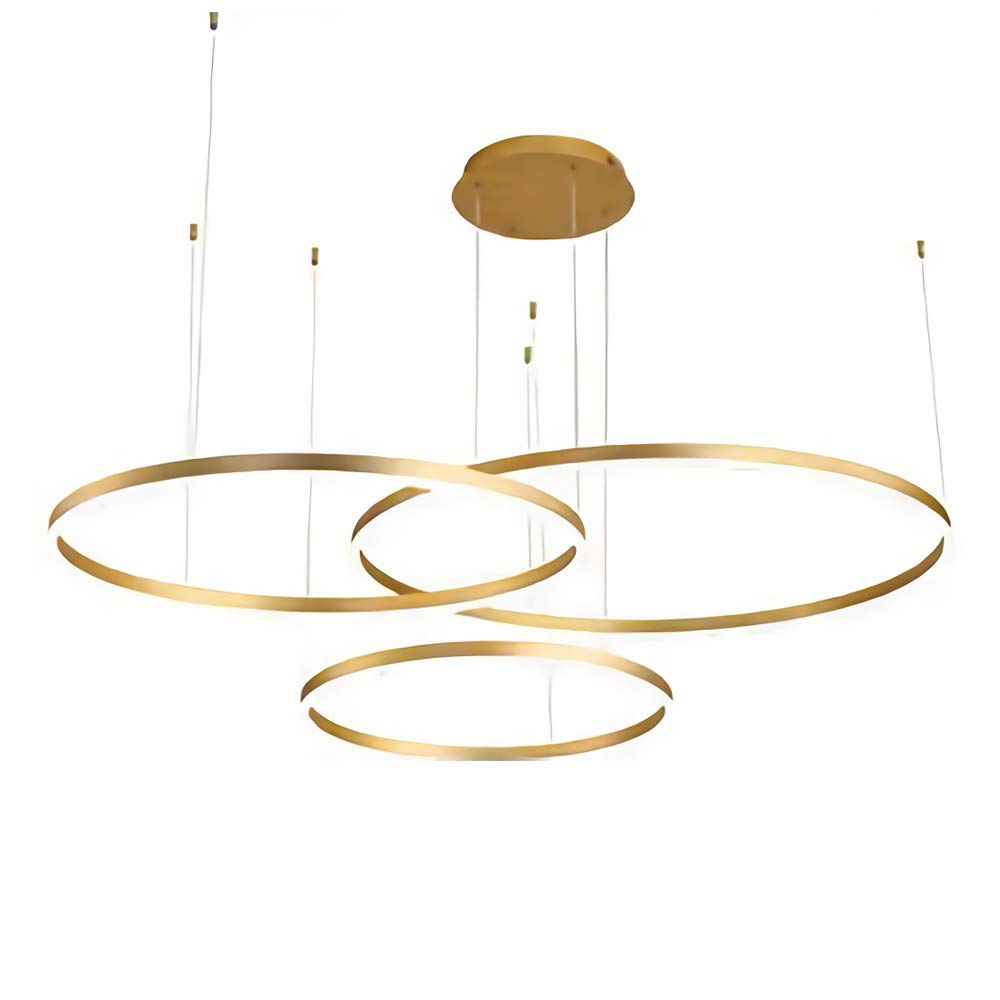 Modern LED Hanging Lamp Dimmable with Remote Pendant Light Ring Adjustable Living Room Dining Room Bedroom Hanging Lighting Office Hotel Chandelier Dining Table Fixture,gold20/40/60cm