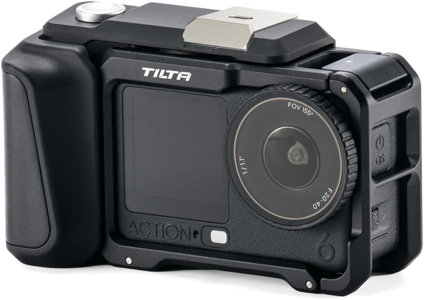 Tilta DJI Osmo Action 6 Street Snap Kit | Full Camera Cage & Quick Release Hand Grip | Built-in Battery Storage, Locking Dial & Custom Button Caps | Black