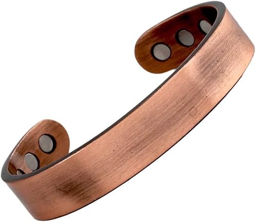 Pulsera magnética pesada de cobre puro para hombre, con 8 imanes 3500 Gauss