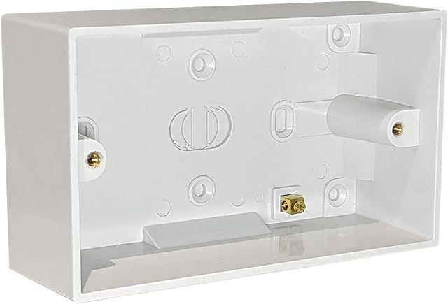 Double Pattress Box 45MM, Back Box Double Mounting for Electrical Sockets