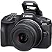Canon EOS R100 Mirrorless Camera with RF-S18-45mm F4.5-6.3 IS STM Lens Kit, 24.1 Megapixel CMOS (APS-C) Sensor, 4K Video, RF Mount | Black Bundled with 64GB Memory Card & Camera Shoulder Bag (3 Items)