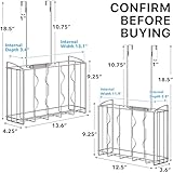 SIMPLE HOUSEWARE Over the Cabinet Door Organizer Holder 2 Pack 13.5' Wx4.25 Dx18.5 H and 12.5' Wx3.6 Dx18.5 H Silver