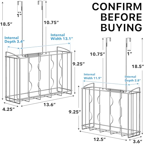 image for SIMPLE HOUSEWARE Over the Cabinet Door Organizer Holder 2 Pack 13.5