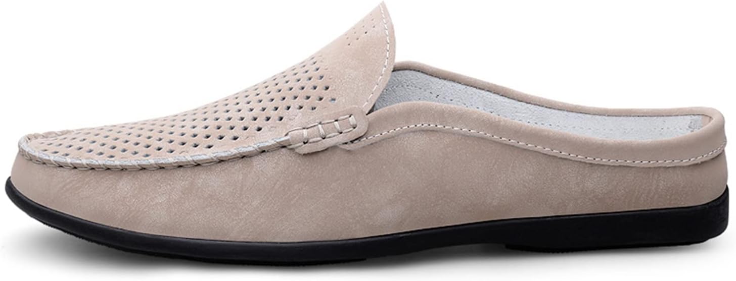 [J-WEWIN] ビジネスサンダル メンズ 革靴 軽量 本革スエード メッシュ靴 スリッパ サボ ドクターシューズ かかとなし オ